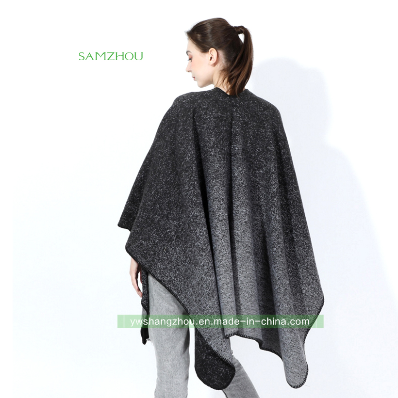 Western Gradient Cape Fashion Jacquard Scarf Lady Cashmere Shawl Winter