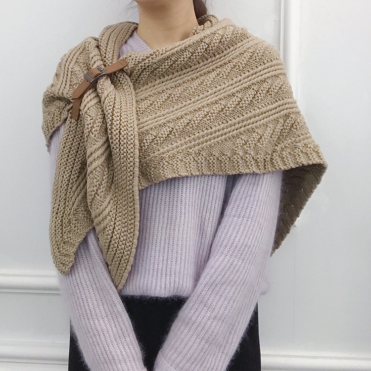 Factory High Quality Chunky Thick Knitted Sweater Scarf Cape Shawl for Women