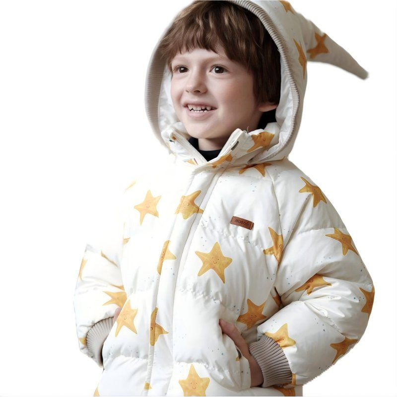 Kids' White Duck Down Jacket - Windproof &amp; Warm Outerwear