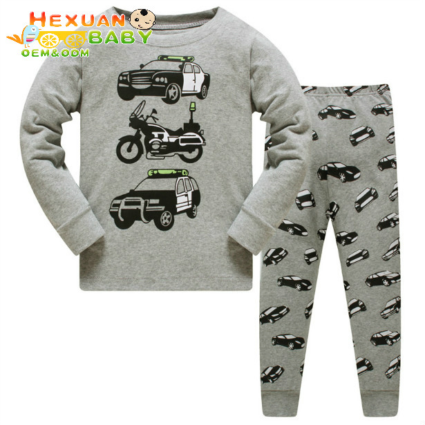 Wholesale 3-8 Years Cute Children Pyjamas 100% Cotton Kid's Sleepwear Summer Loungewear with Printed Fabric