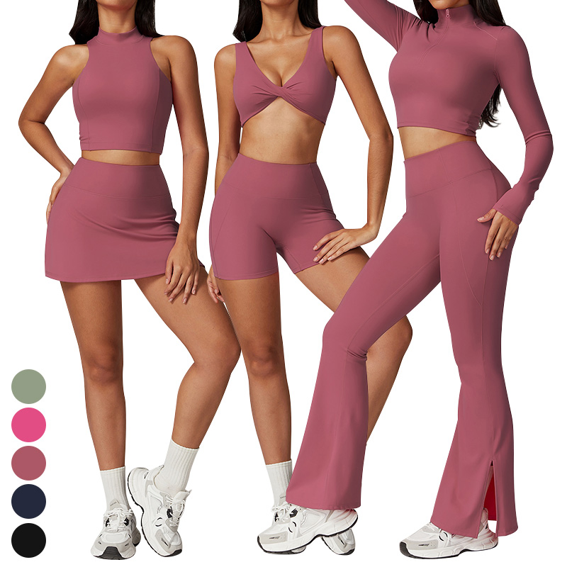 Quick Dry Super Soft Activewear Casual Running Sports Bra Skirt Leggings Suit Custom Logo Yoga Workout Wear for Women Gym Fitness Sets