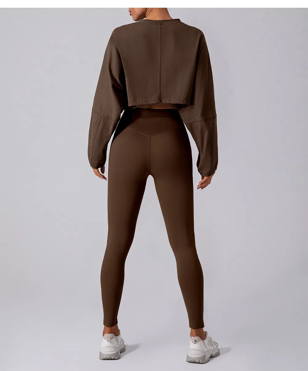 Custom Workout Yoga Bra Set Cropped Shirt and Flared Pants Sets Women Gym Two Piece Fitness Clothing Athletic Activewear