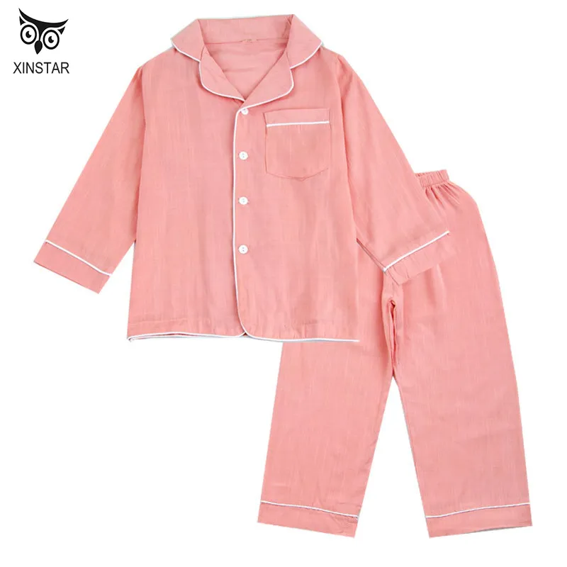 Kids Satin Pajamas Set Pjs Long Sleeve Button-Down Sleepwear Loungewear