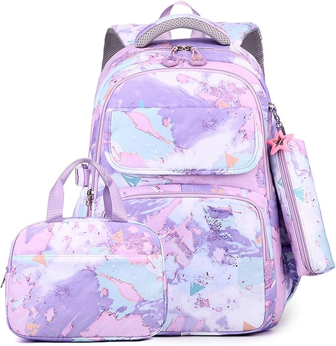 Wholesale Fashion Girls School Backpack 3PCS Set with Lunch Bag Pencil Case Children Backpack for Kids Student Beautiful Bookbags
