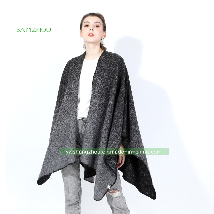 Western Gradient Cape Fashion Jacquard Scarf Lady Cashmere Shawl Winter