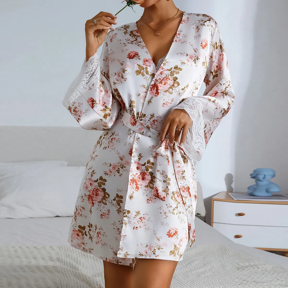 Wholesale Women Custom Pyjamas Shorts Bra Sleepwear Loungewear Sexy Bathrobe