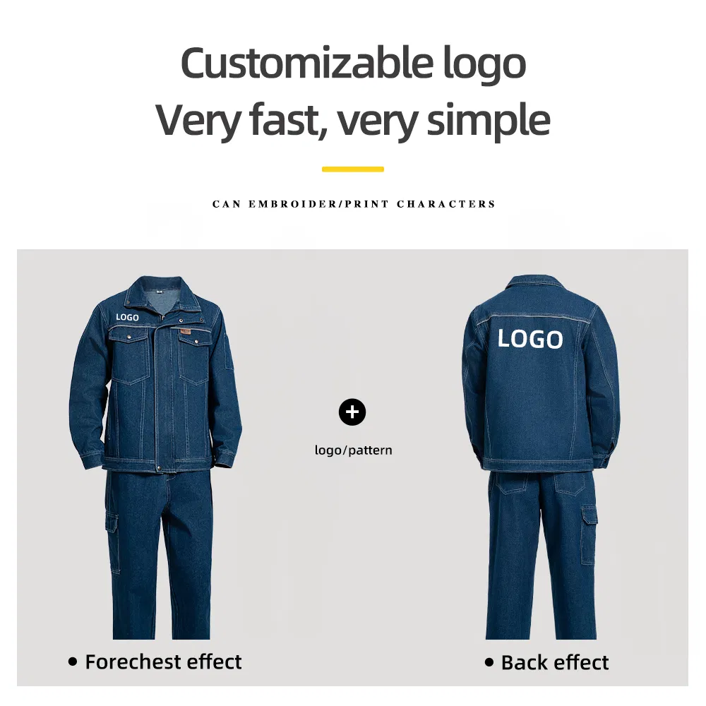 Durable Denim Porter Work Uniforms Comfortable Construction Workwear Overalls