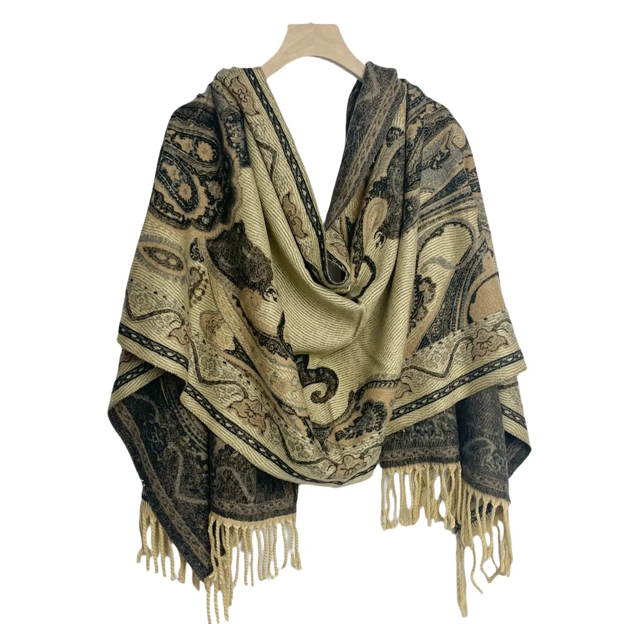 Winter Cashmere Scarf Fashion Lady Thickened Shawl with Tassel