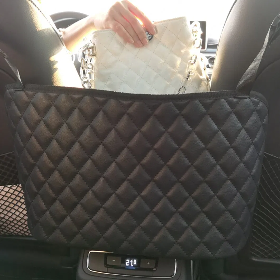 Stylish OEM Leather Car Handbag Holder for Snacks and Accessories