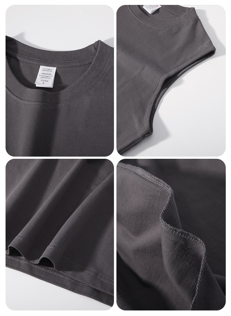 1688 China Summer 100% Cotton 240GSM Blank Plain Oversized Basic T Shirt Customized Embroidery Printing Graphic Logo Boxy Fit T-Shirt