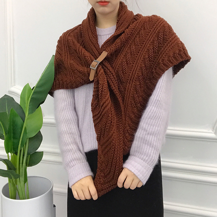 Factory High Quality Chunky Thick Knitted Sweater Scarf Cape Shawl for Women