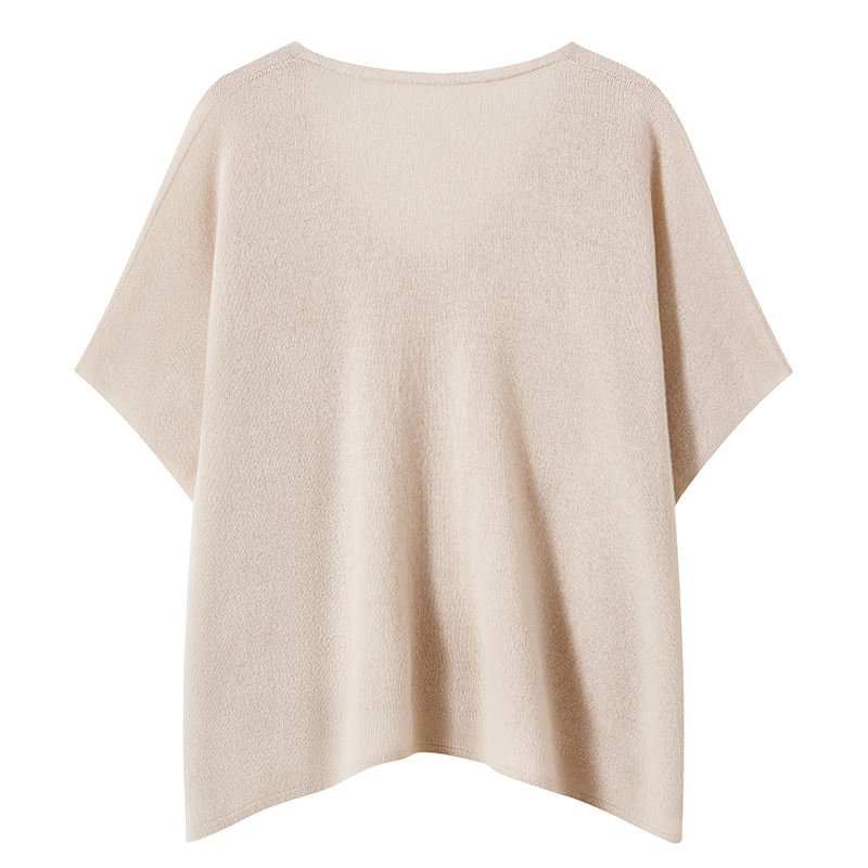 Custom Scarf Casual Chic Style Knitwear V-Neck Batwing Sleeve Loose Top Pullover Sweater Women's Premium Knit Cashmere Shawl