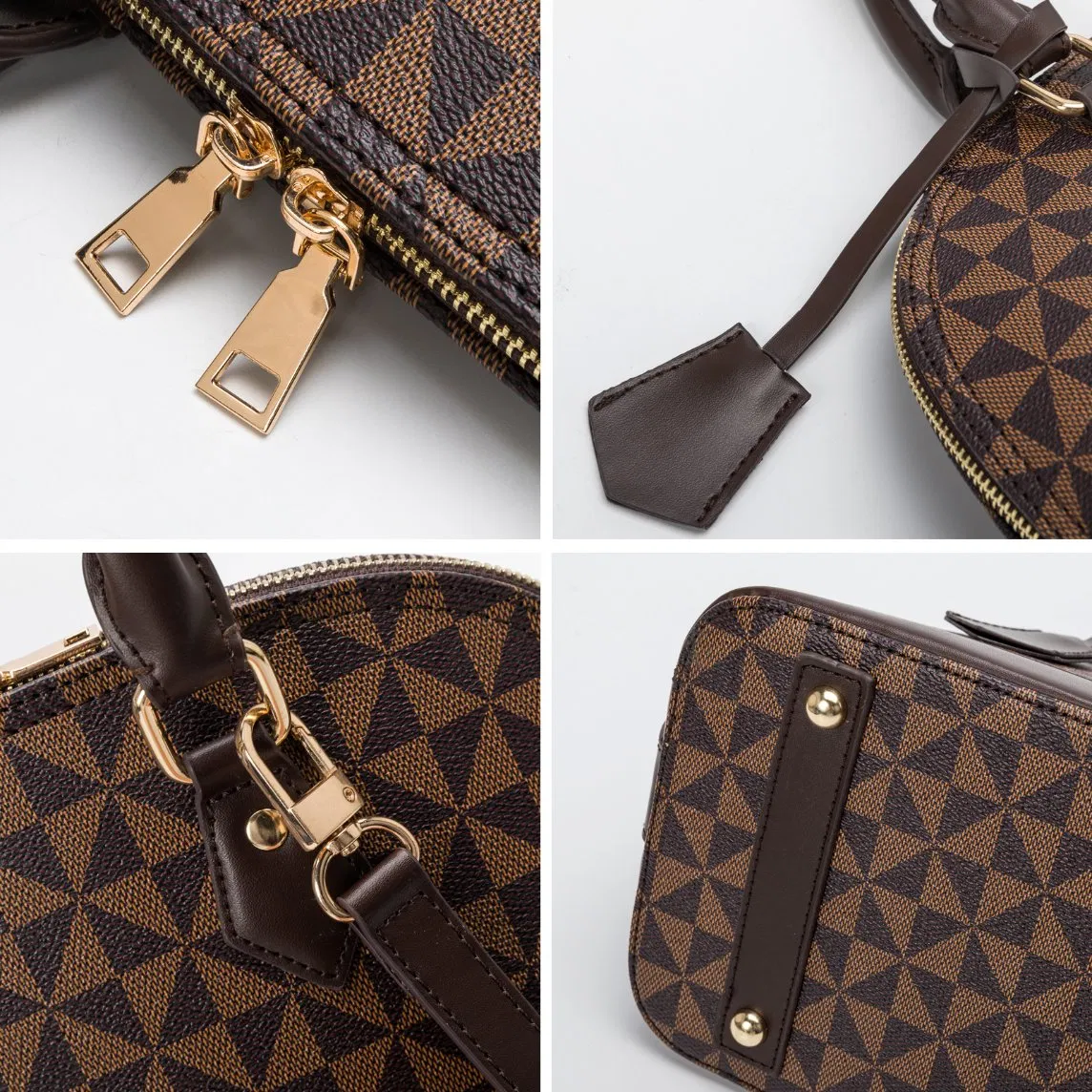 Vintage Floral Printing Shell Leather Bag Totes