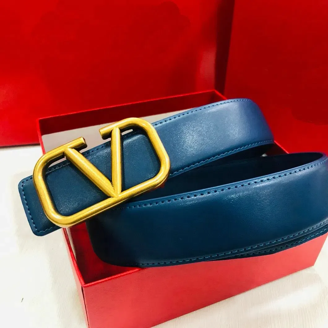Ladies Luxury Brand Leather Waist Belts High Quality Two Side Wear Reversible Genuine Leather Designer V Belt for Women - Designer PU Leather Belts and Luxury