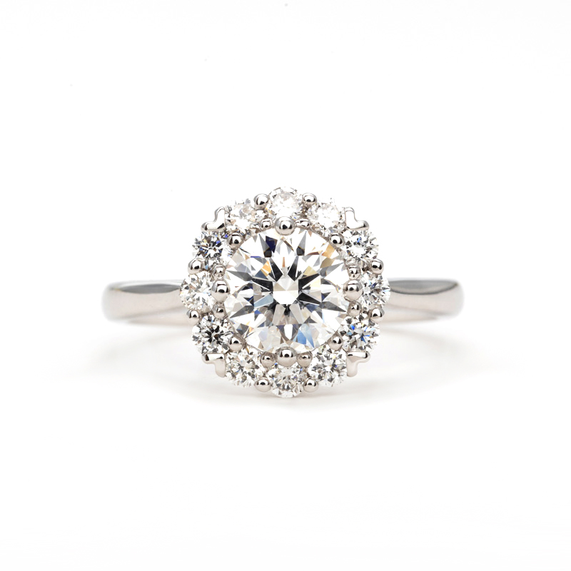 Custom D-Color 1 Carat Luxury Design Lab Diamond Ring Fashion Jewelry