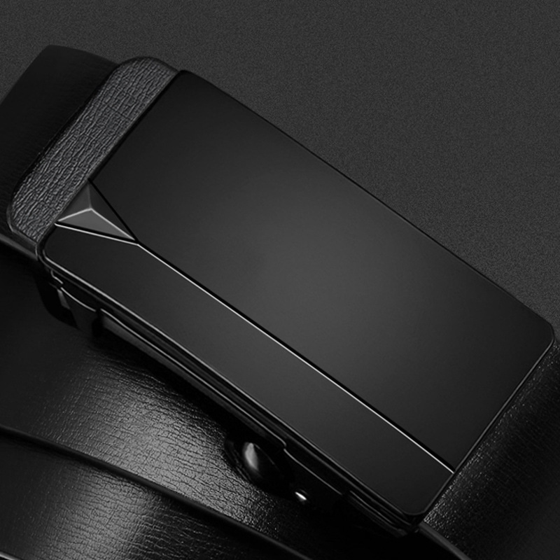 100%Genuine Leather Ratchet Belt for Men Business Casual Wear Perfect Fit Waist Size up to 44" with Automatic Alloy Buckle