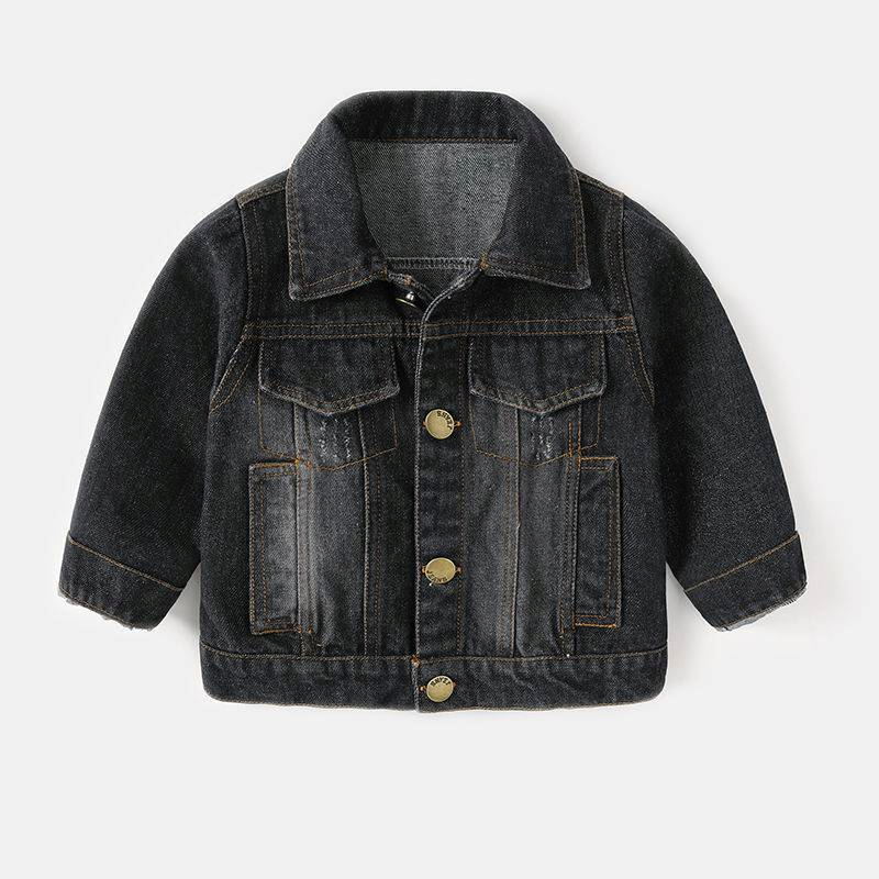 Baby 100% Organic Cotton Icon Denim Jacket Unisex Jacket Black Jeans Fashion Baby Wear