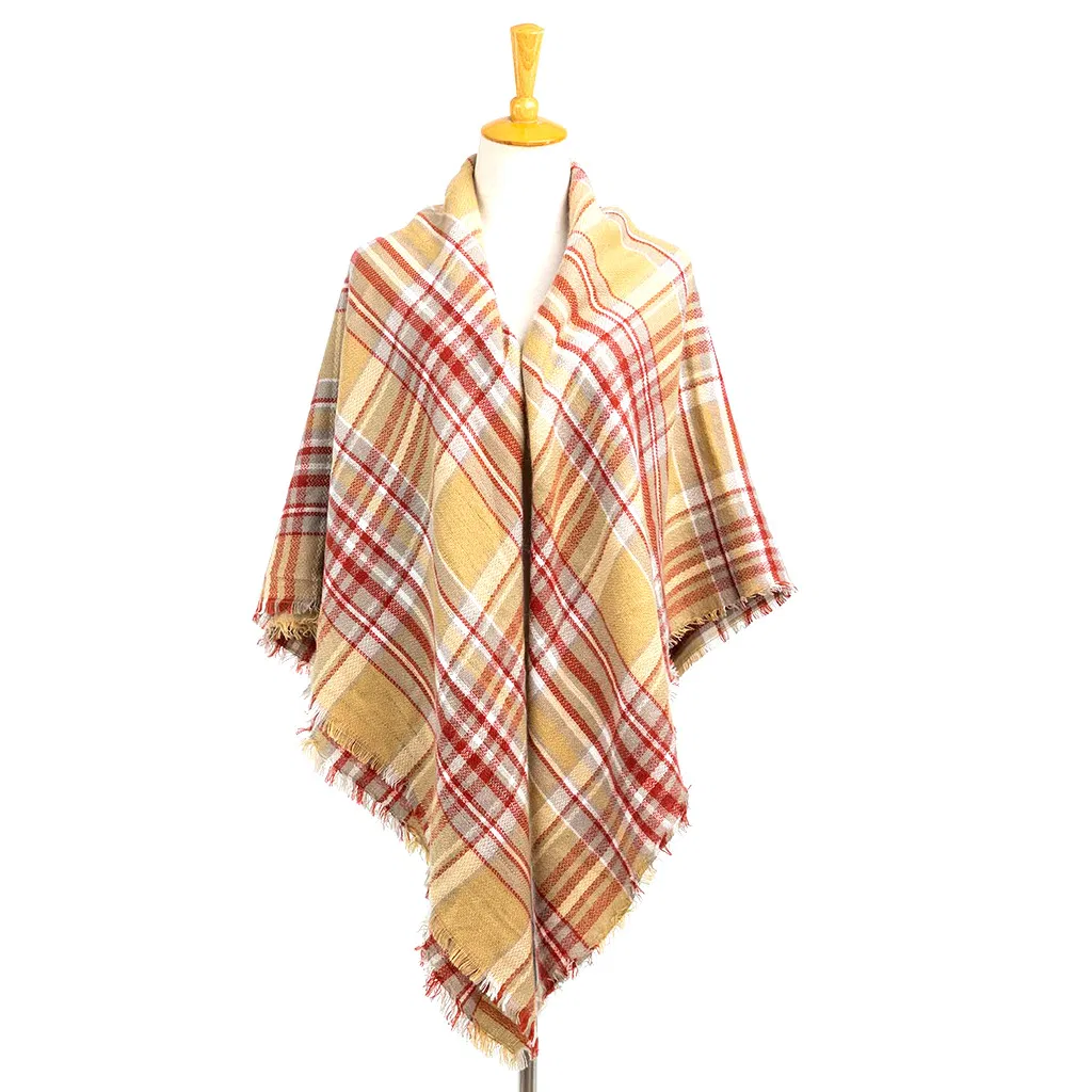 Ladies Elegant Checked Scarf Wrap