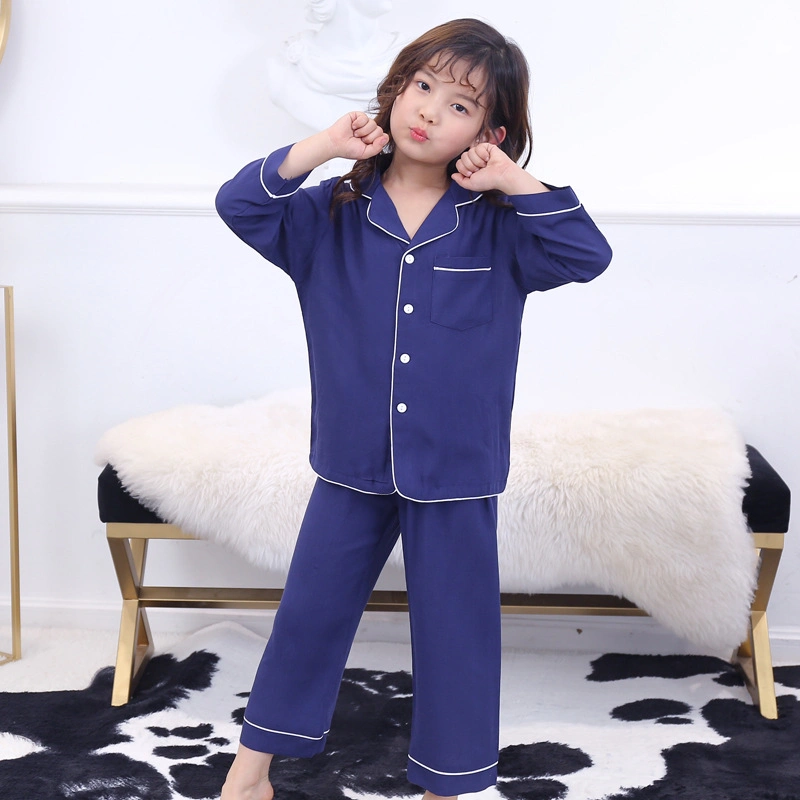 Kids Satin Pajamas Set Pjs Long Sleeve Button-Down Sleepwear Loungewear