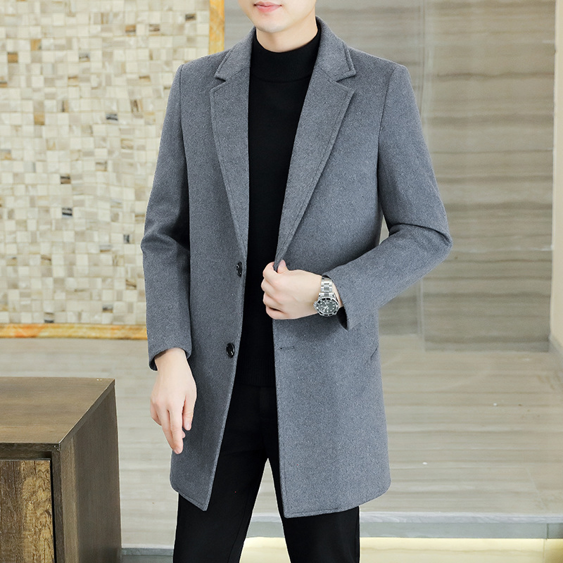 Men's Korean Fashion Denim Blazer Jacket with Contrast Stitching Casual Suit Style Men's Korean Version of Denim Outer Wear