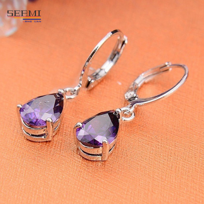 Hot Wholesale Pink Zircon Earrings Fashion Jewelry