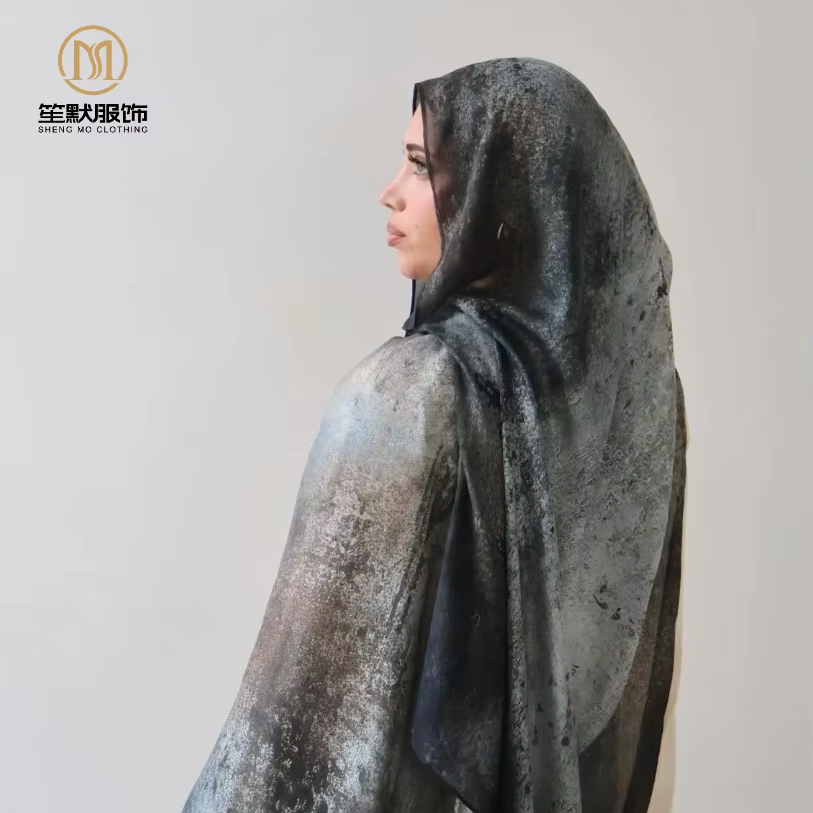 Factory Wholesale Korean Chiffon Baby Seam 70*180 Cm Printed Hijab Muslim Scarf Shawl