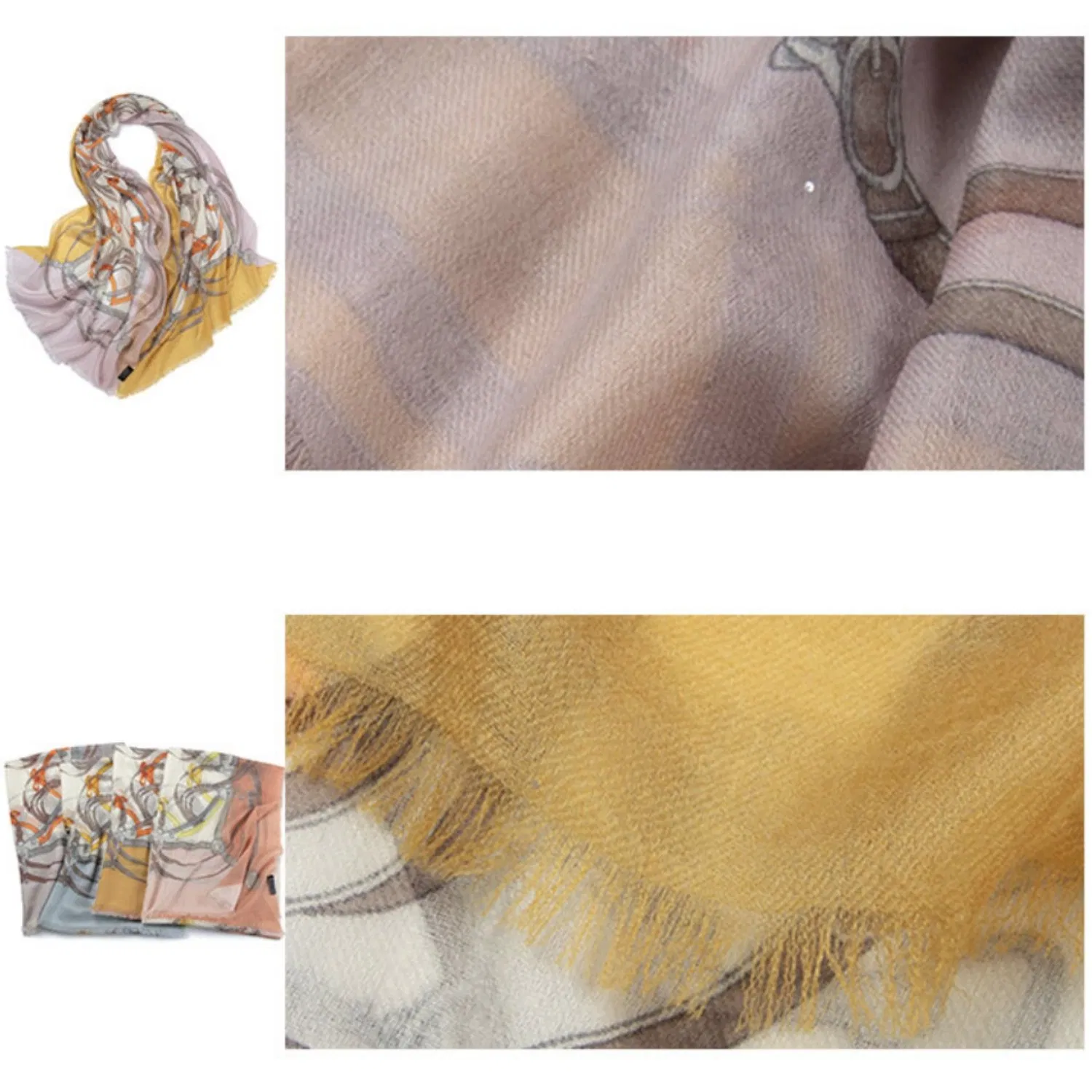 Lightweight Cashmere Fashion Floral Shawl Scarf Breathable Delicate Four Seasons