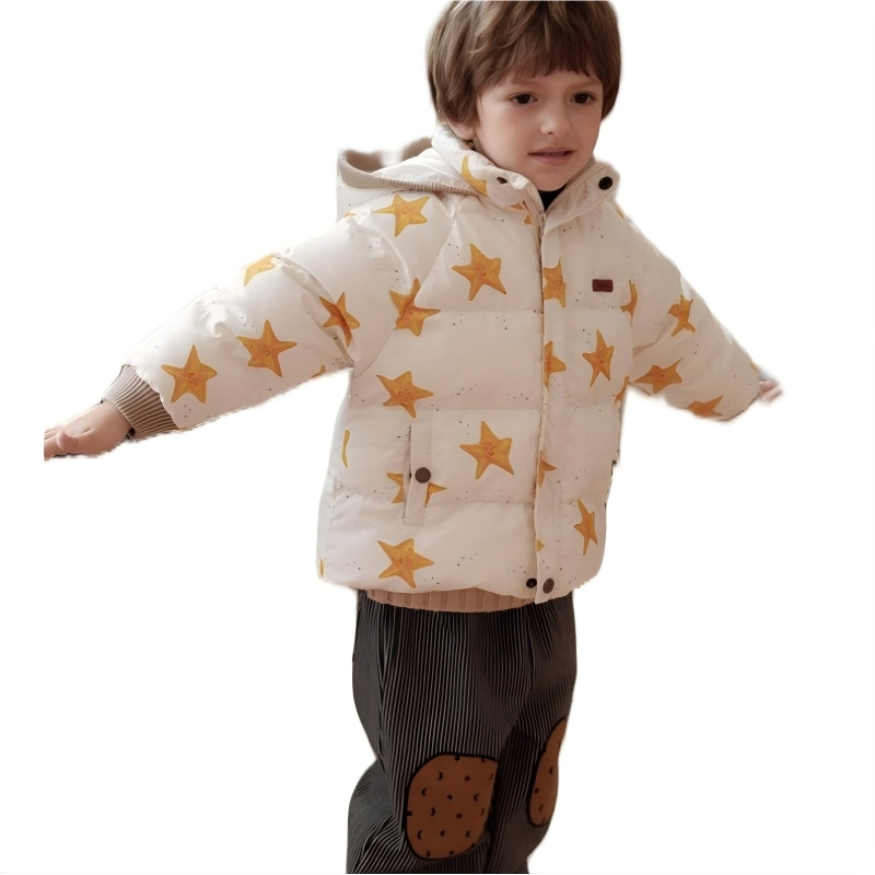 Kids' White Duck Down Jacket - Windproof &amp; Warm Outerwear
