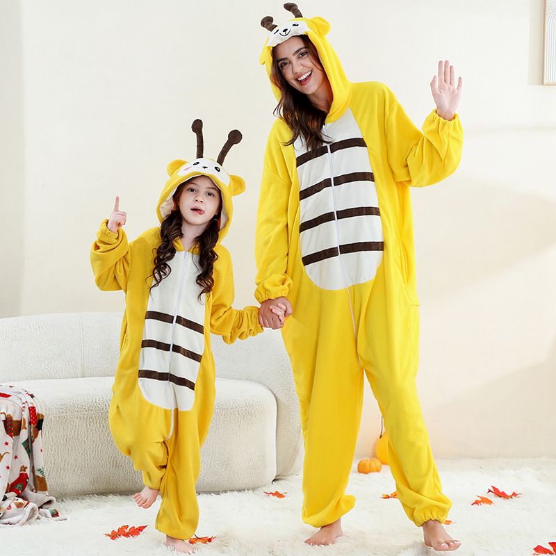 Adult Performance Costumes New Fleece Bodysuit for Home Family Cross Border Childrens Family Loungewear