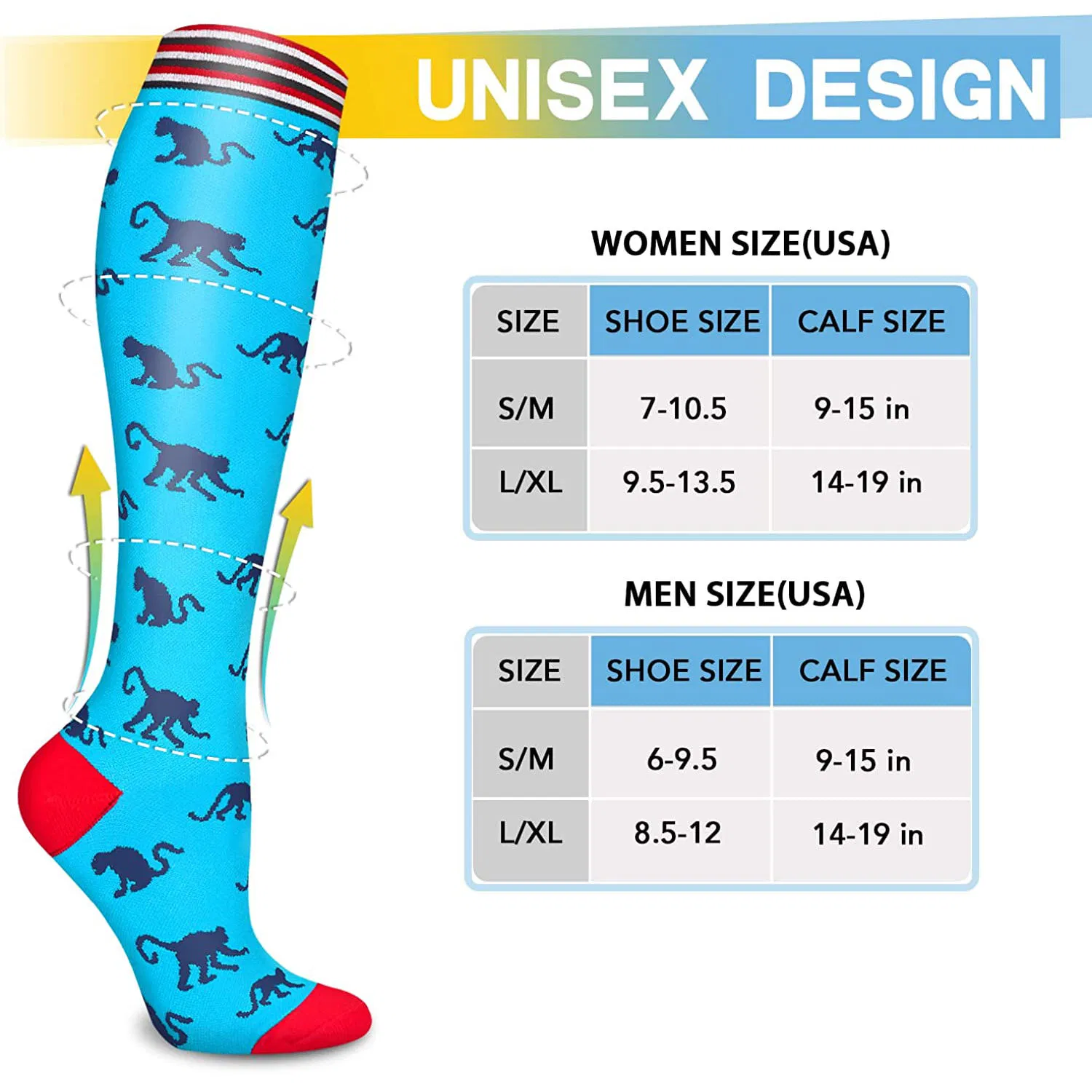 High Quality Custom Compression Socks Unisex Plus Size Women Knee High Socks Nurse Medical Compression Socks