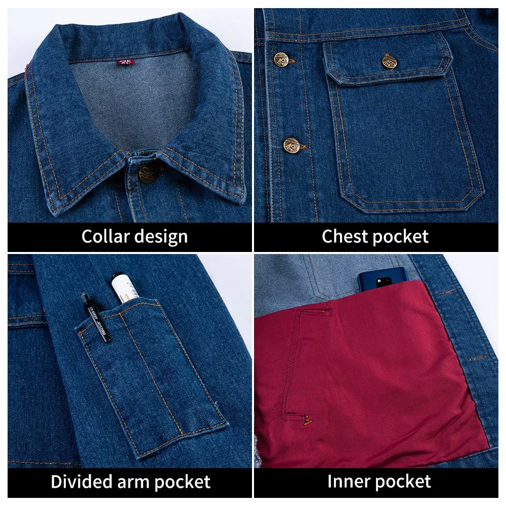 Facrory Custom Jeans Wear Resistant Work Uniforms for Men Cowboy Workwear Denim Work Clothes
