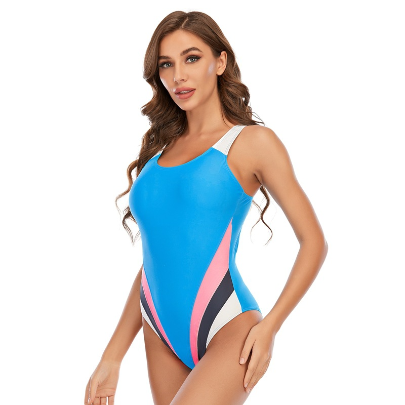 One Piece training Competition Pet Swimsuit Bikini Women Contrast Colors Swimwear Beach Bathing Suit Sexy Cut out Beachwear