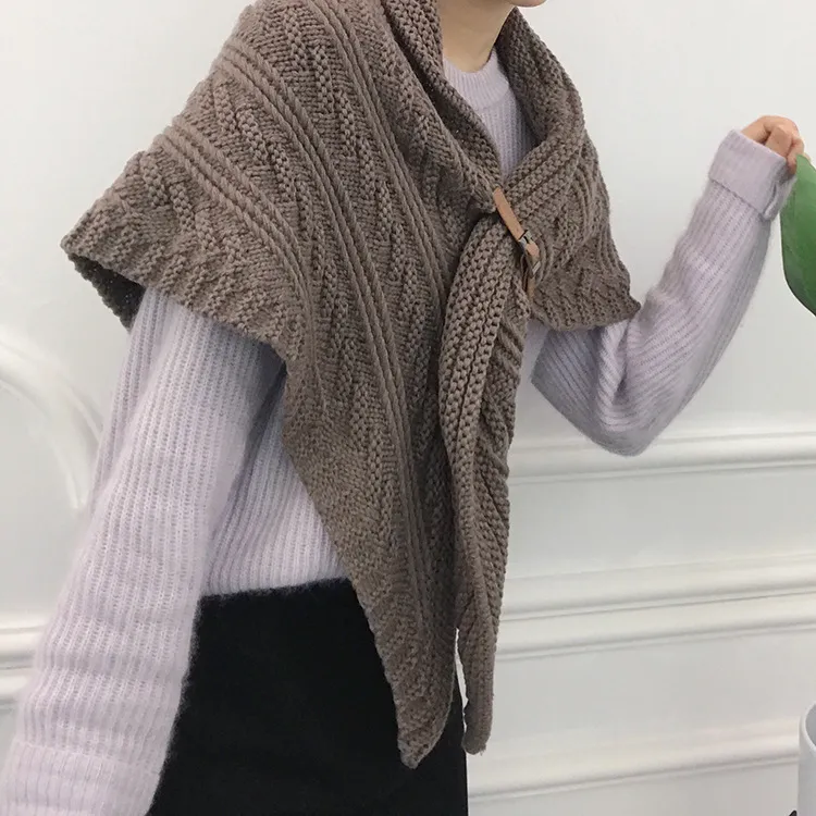 Thick Knitted Sweater Scarf Cape Shawl