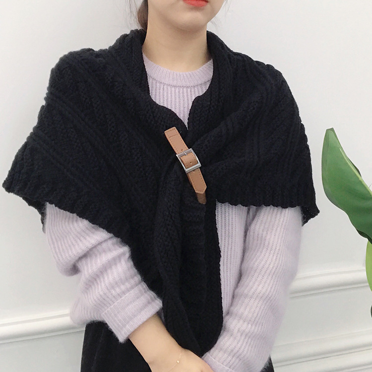 Factory High Quality Chunky Thick Knitted Sweater Scarf Cape Shawl for Women