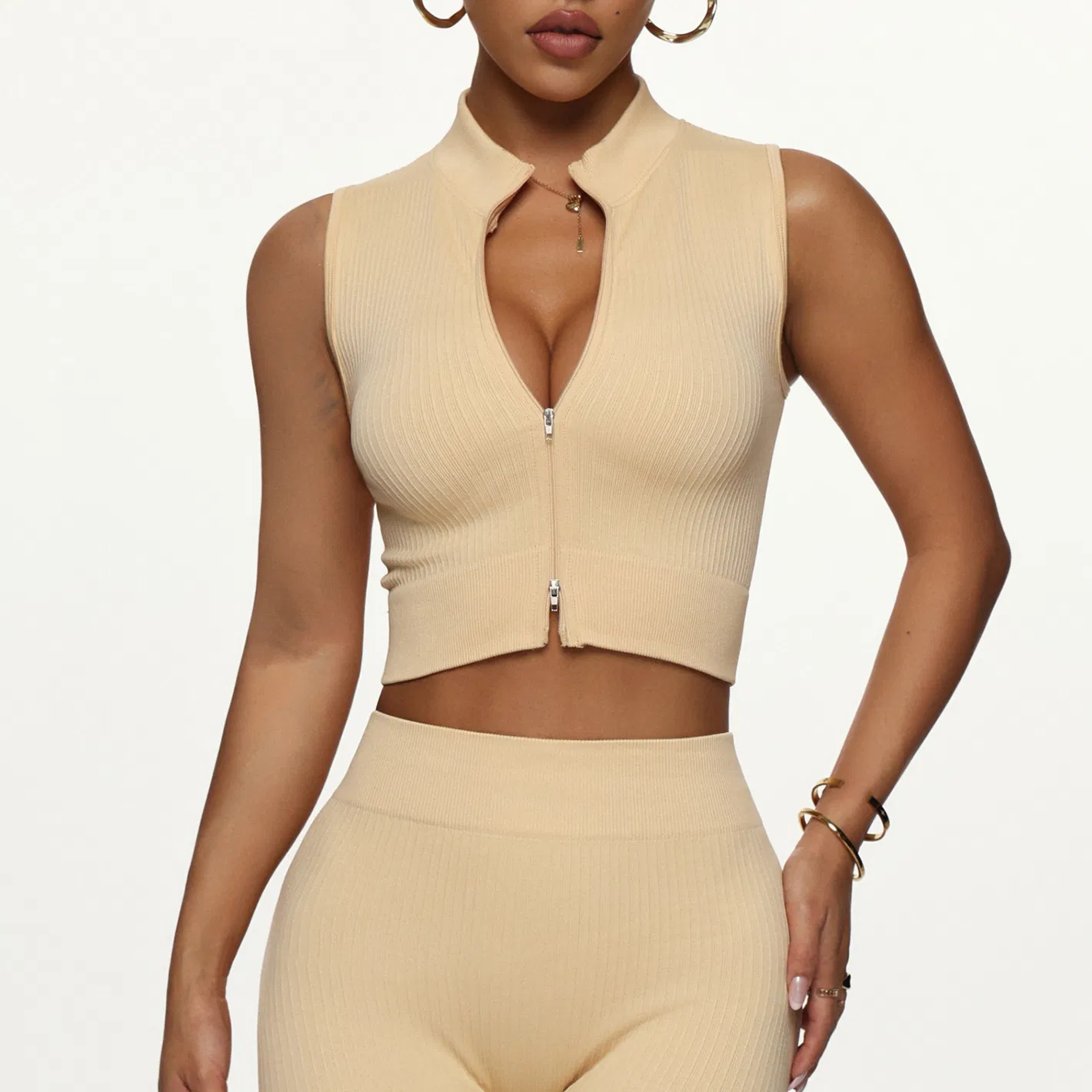 Wholesales 5 PCS Activewear Sports Underwear Fitness Clothes for Women Sports Tank Top Biker Shorts Gym Leggings Jacket Top Yoga Set