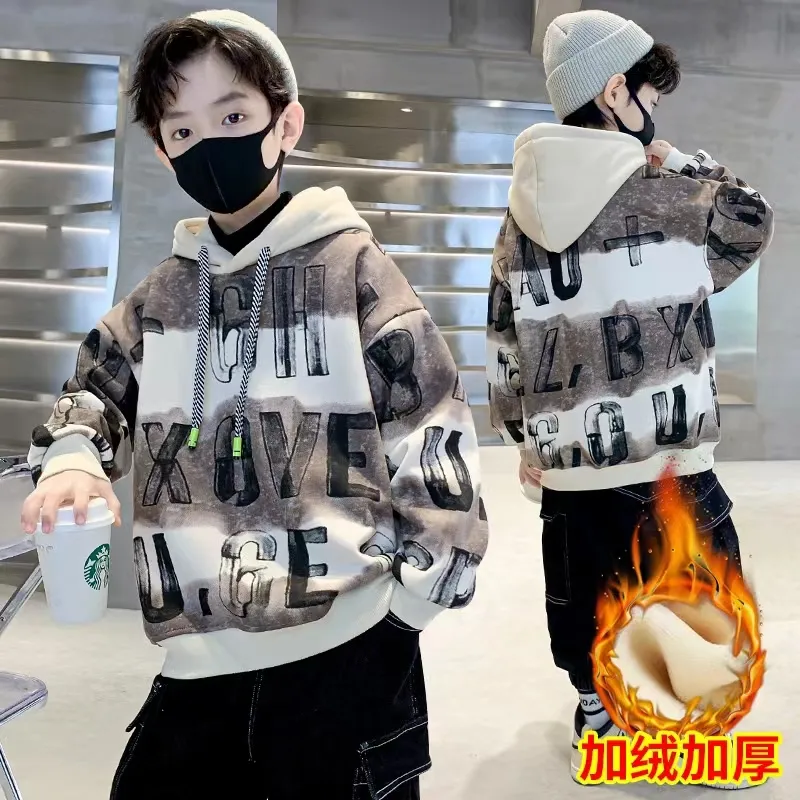 Wholesale Graphic Fashion 1688 Guangzhou Factory Kids Apparel Boy Clothes Printing Comfortable Boy Hoodies Sets