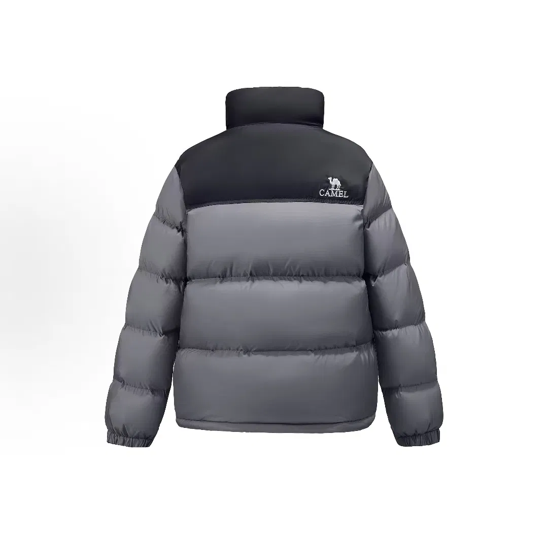 Camel Crown Patchwork Puffer Coat Unisex Color Block Cotton Down Jacket 2026 Autumn Winter Warm Thickened Outerwear