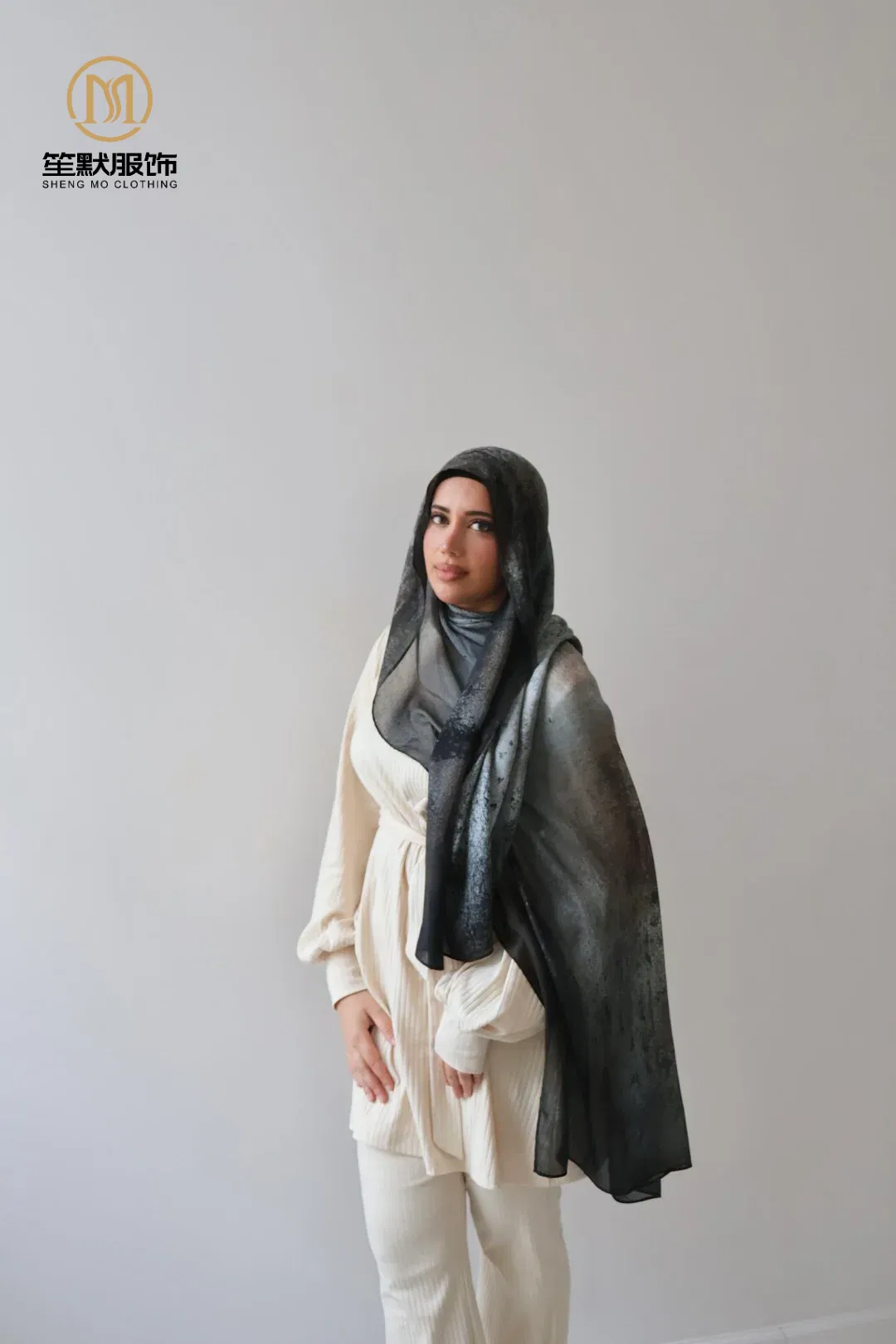 Factory Wholesale Korean Chiffon Baby Seam 70*180 Cm Printed Hijab Muslim Scarf Shawl