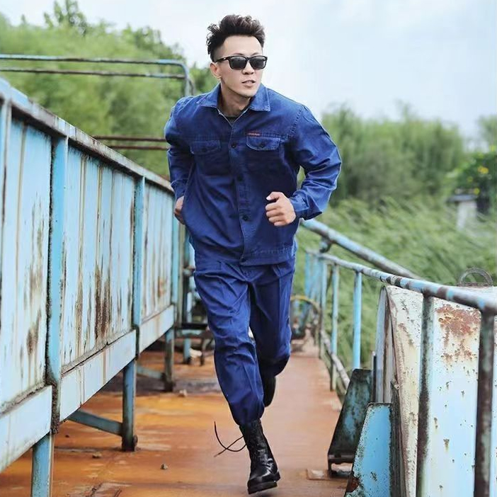 Custom Apparel Men's Long-Sleeved Wear-Resistant Breathable Denim Work Unifrom