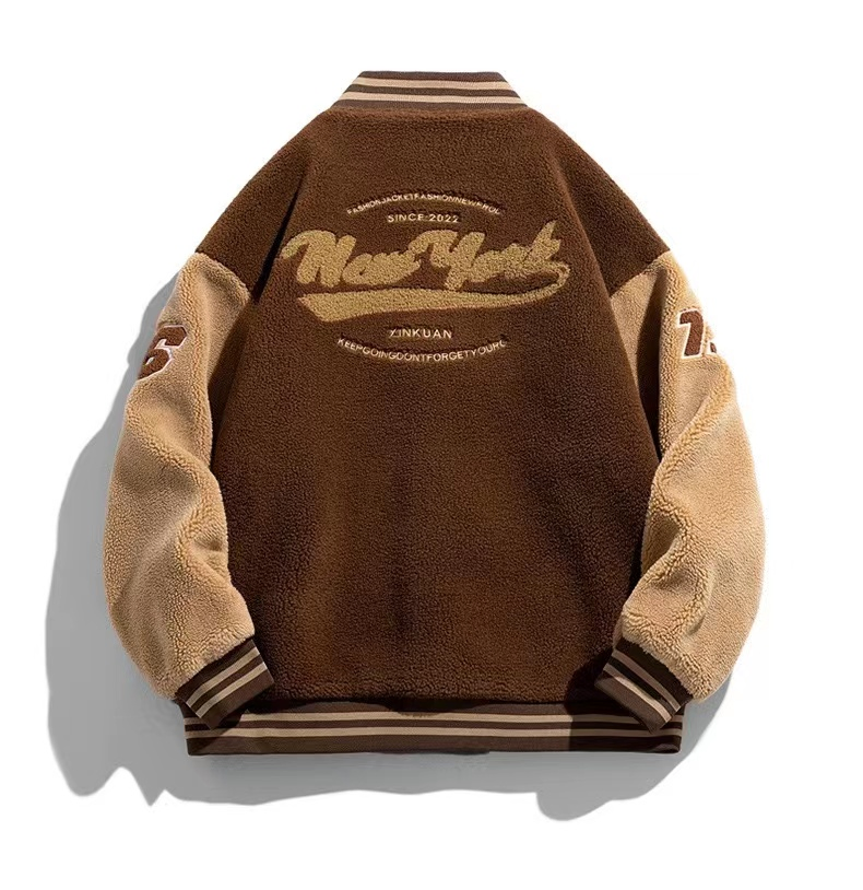 2025 Custom Varsity Letter Street Fleece Embroidery Outerwear Fashion Baseball Men Jacket