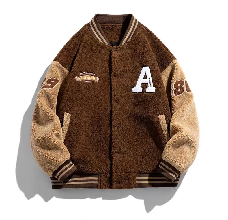2025 Custom Varsity Letter Street Fleece Embroidery Outerwear Fashion Baseball Men Jacket