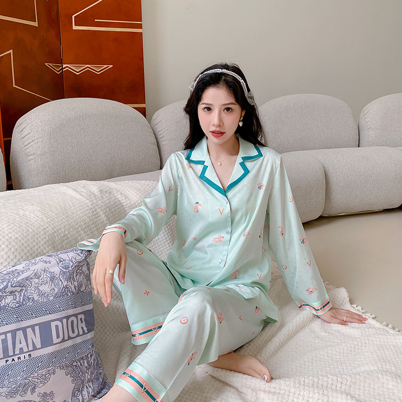 Comfortable Satin Pajamas for Women Set Soft Sleepwear Nightwear Loungewear Set