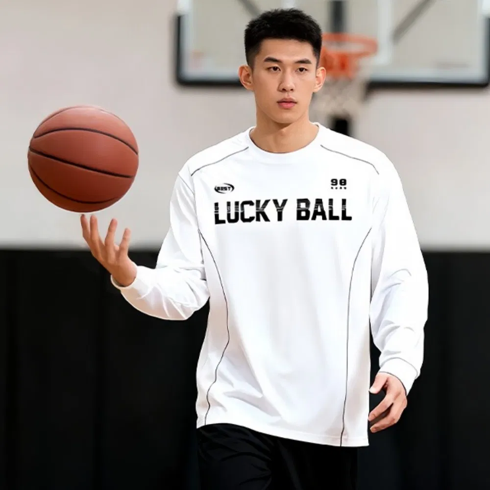 Long-Sleeve Basketball Jerseys Fall Winter Basketball Training Wear Custom Printed Quick-Dry Athletic Wear