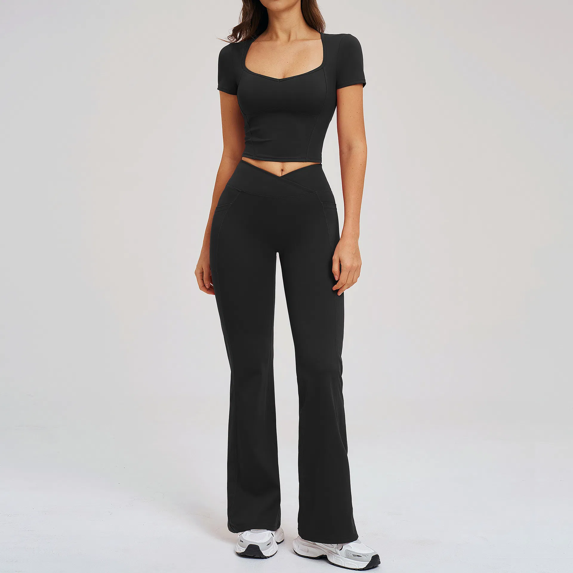 Naked Tight Fitting Fashionable Casual Suit Sports Wear Halter Yoga Crop