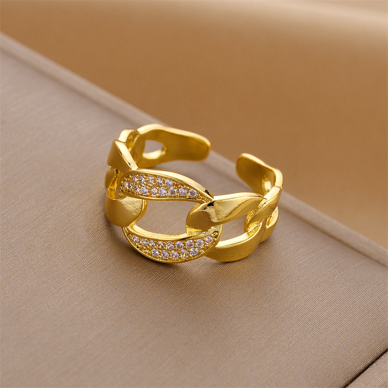 Open Ring Female Fashion Personalized Ins Tide Index Finger Ring Cold Wind Light Luxury Vegetarian Ring Hand Jewelry Ring