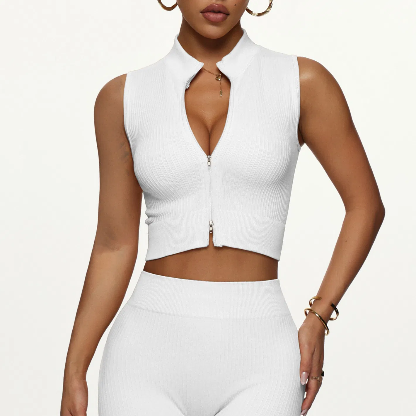 Wholesales 5 PCS Activewear Sports Underwear Fitness Clothes for Women Sports Tank Top Biker Shorts Gym Leggings Jacket Top Yoga Set