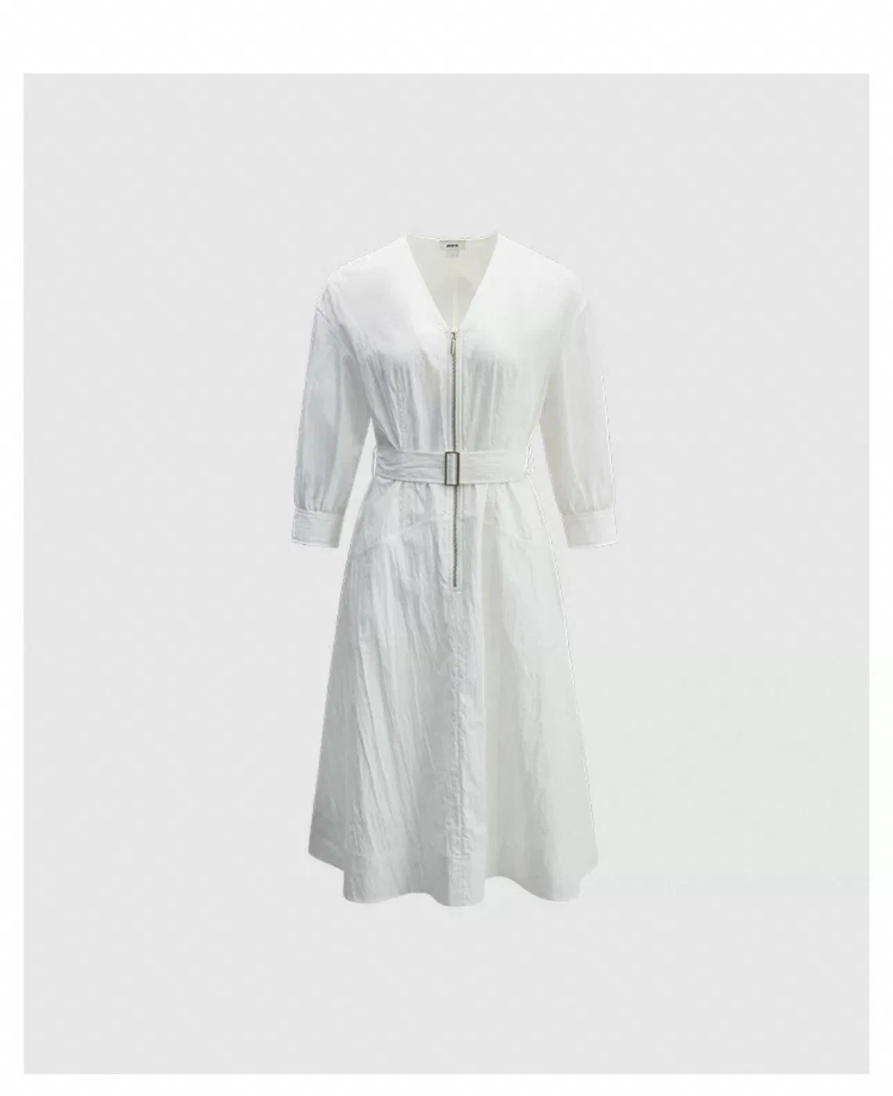 Luxury Women Shirt Dress Wholesale Customized Front Zipper Closure Waist Belt Detail Women Dress for Summer Wear