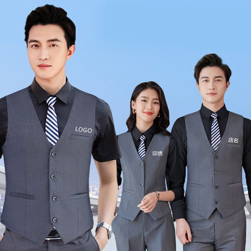 Waistcoat Formal Style Billiard Vest Hotel Staff Uniform Billiard Club Service Workwear with Logo Embroidery