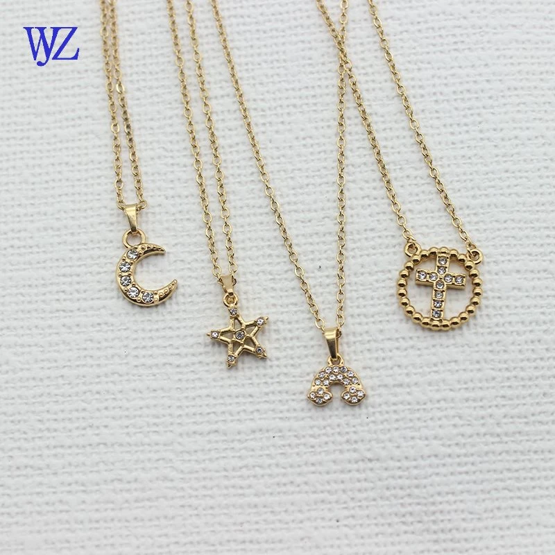 Fashion Wholesale Jewelry Necklace with 24K Gold Stainless Steel Titanium Steel and Customizable Logo