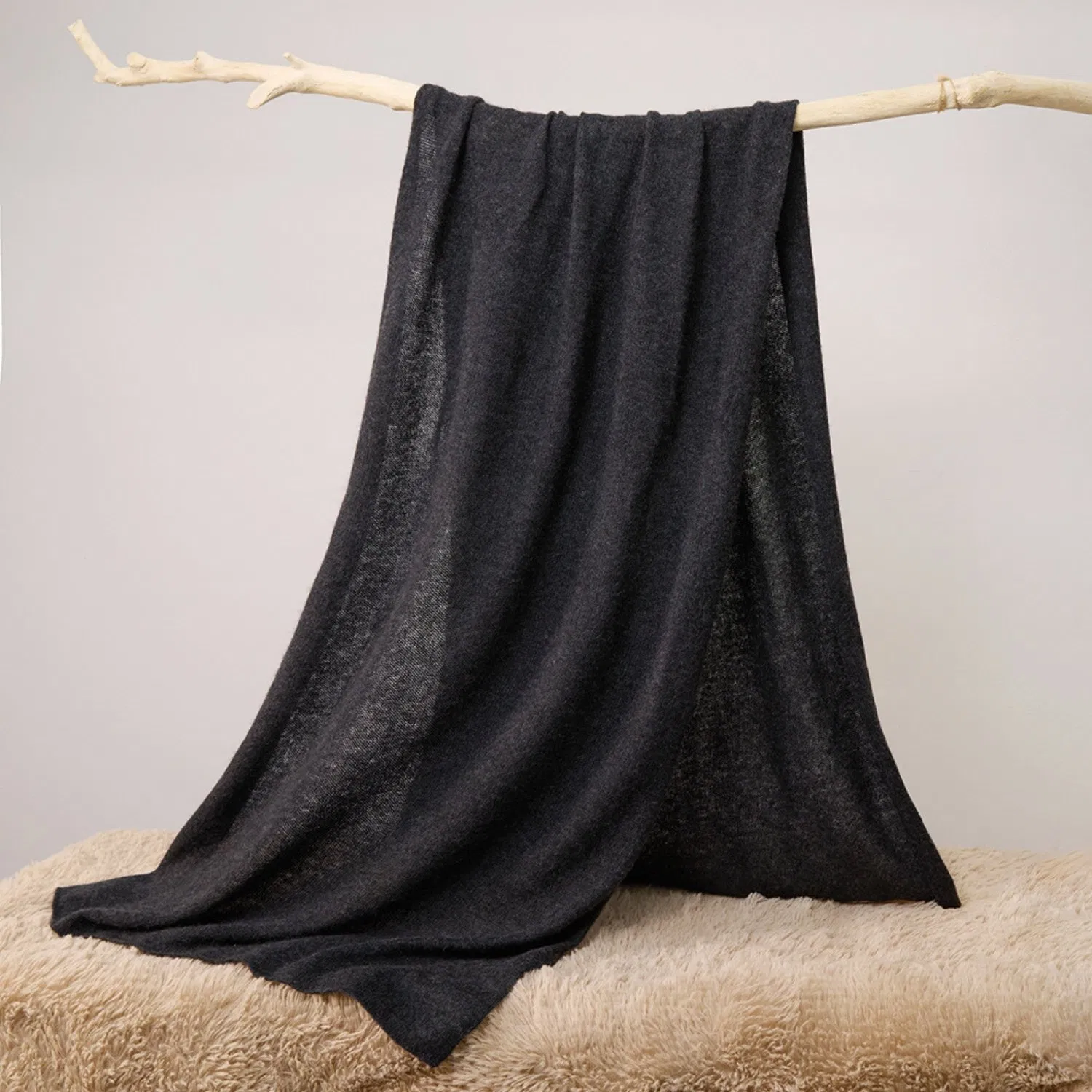 Women Pure Cashmere Knitted Scarf Large Soft Warm Elegant Winter Shawl